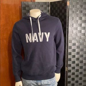Men’s H&M knit hoodie w/ NAVY stitch work